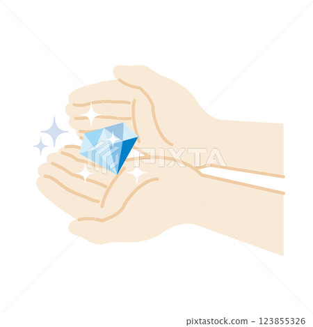 Hand holding a sparkling diamond 123855326