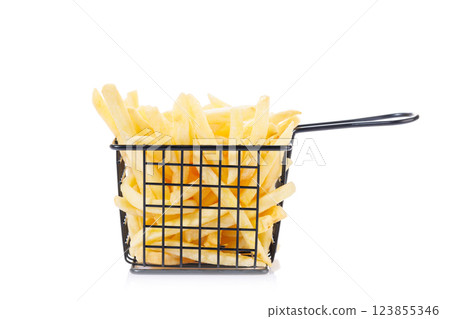 French fries isolated on a white background French fries isolated on a white background 123855346