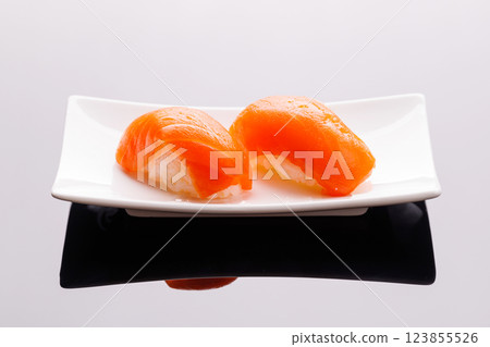 Sushi maki beautifully arranged on plate 123855526