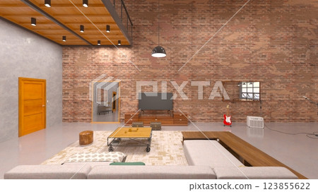 Brick wall meeting room Brick wall meeting room 123855622