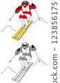 Illustration set of ski and mogul athletes 123856175