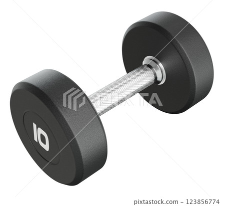Blank Round Rubber Dumbbell with number 10, weightlifting gym equipment 123856774