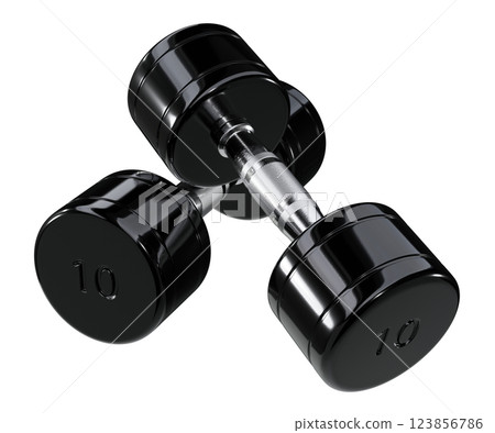 Two blank Round Dumbbells with number 10, black weightlifting gym equipment Two blank Round Dumbbells with number 10, black weightlifting gym equipment 123856786