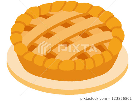 Apple pie hand drawn illustration 123856861
