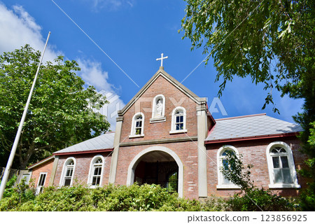 Trappist Monastery on a sunny day (Hakodate, Hokkaido) 123856925