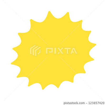 Simple and pop yellow jagged oval illustration - Parts for speech bubbles, frames, etc. Simple and pop yellow jagged oval illustration - Parts for speech bubbles, frames, etc. 123857420