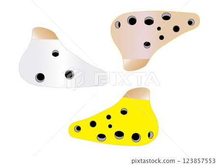 彩色陶笛插畫 123857553