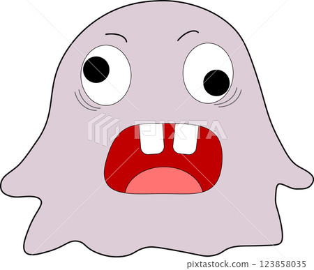 Hand drawn ghost character illustration. 123858035