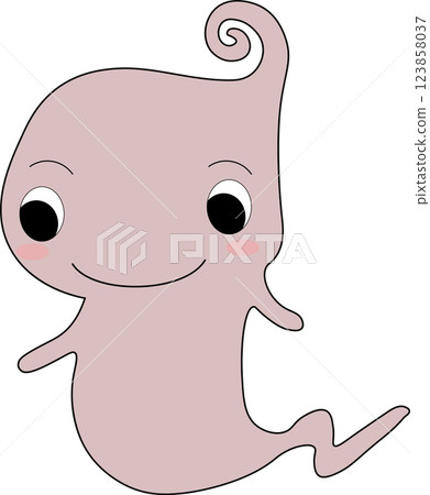 Hand drawn ghost character illustration. 123858037