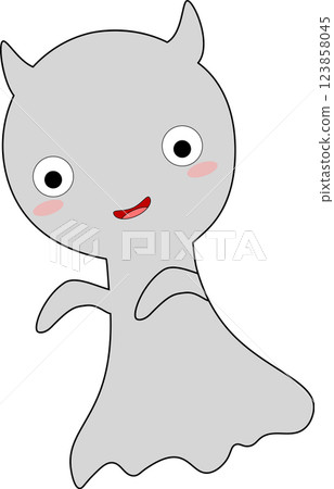 Hand drawn ghost character illustration. Hand drawn ghost character illustration. 123858045