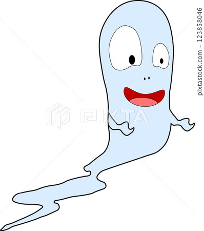 Hand drawn ghost character illustration. Hand drawn ghost character illustration. 123858046