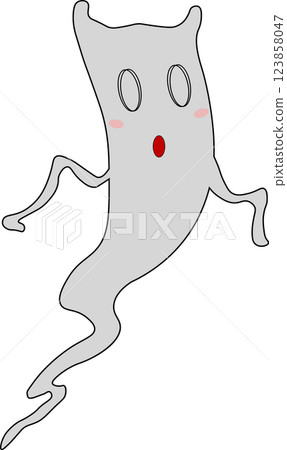 Hand drawn ghost character illustration. 123858047