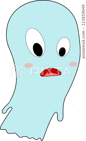 Hand drawn ghost character illustration. 123858049