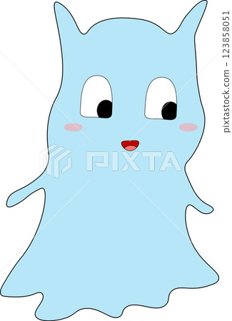 Hand drawn ghost character illustration. 123858051