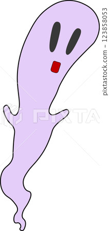 Hand drawn ghost character illustration. 123858053