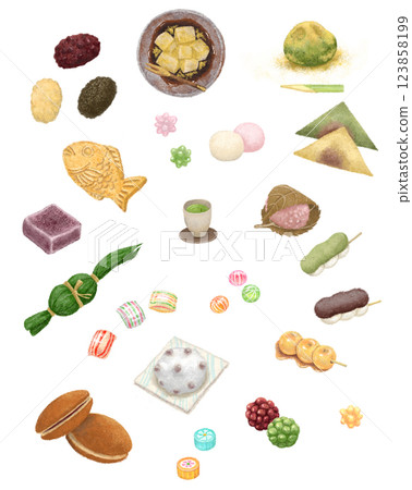 各種傳統日本糖果 各種傳統日本糖果 123858199