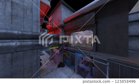 ruined city landscape 123858496