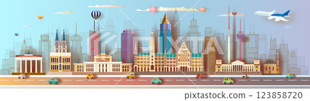 Travel landmarks Germany famous architectural and monument panorama. 123858720