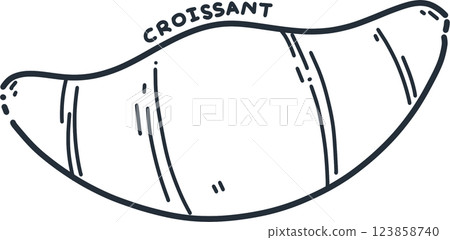 Plain Croissant monoline drawing clipart Plain Croissant monoline drawing clipart 123858740