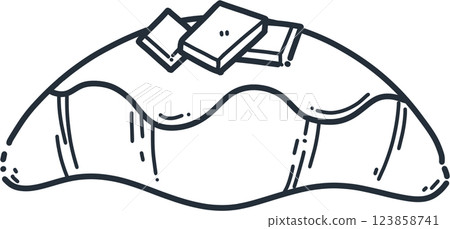 Chocolate butter Croissant monoline drawing clipart Chocolate butter Croissant monoline drawing clipart 123858741