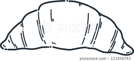 Plain Croissant side monoline drawing clipart Plain Croissant side monoline drawing clipart 123858743
