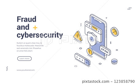 Promoting awareness of fraud prevention and cybersecurity measures with modern web design 123858790