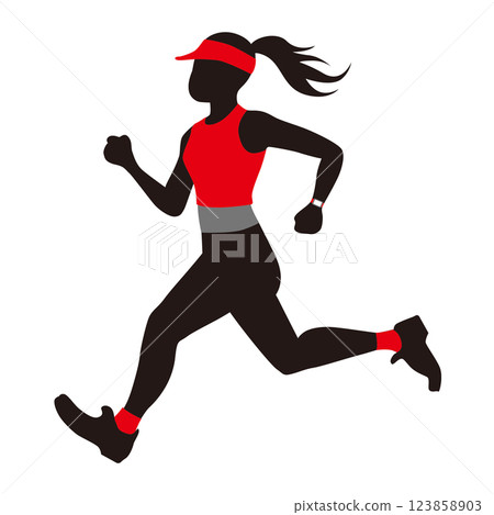 Illustration of a female runner Illustration of a female runner 123858903