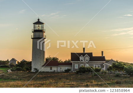 Ligghthouse Highland Light, also known as Cape Cod Light, Massachusetts, United States, North America Ligghthouse Highland Light, also known as Cape Cod Light, Massachusetts, United States, North America 123858964