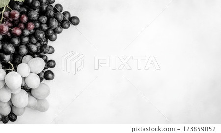 Black and Green Grapes Flat Lay 123859052