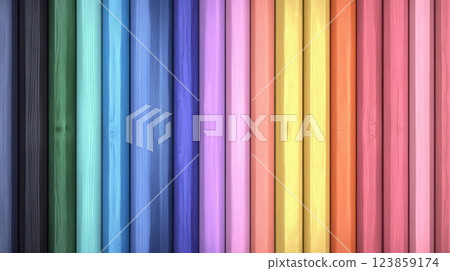 Vibrant Wooden Planks in a Rainbow of Colors 123859174