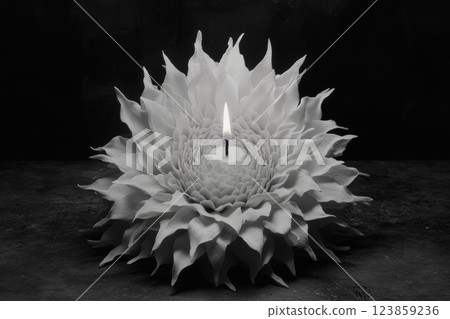 Decorative Candle with Petal Design 123859236