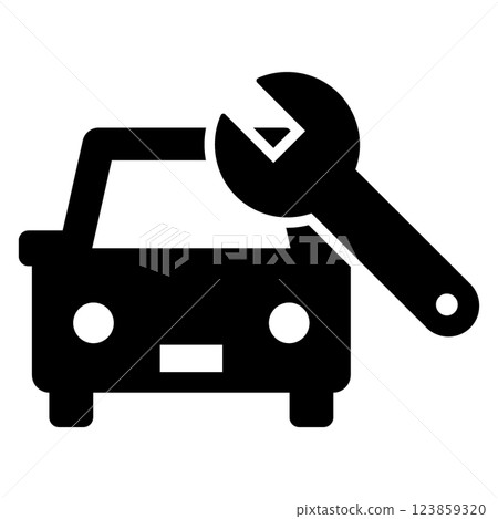 car and spanner icon 123859320