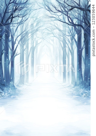 Winter Forest Snow Path Scene 123859644