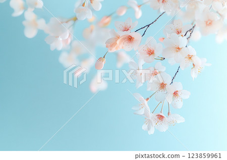 Cherry blossoms of Yoshino cherry tree 123859961