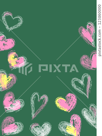 Background of various hearts drawn on a blackboard 123860000