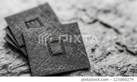 Monochrome textured square micro components 123860274