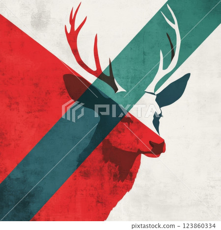 Deer Head Geometric Abstract Design Art 123860334