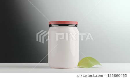 Blank plastic jar for food product 123860465