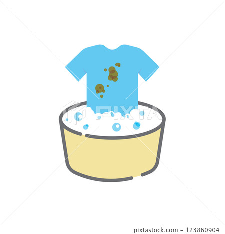 Blue tshirt with stains icon Blue tshirt with stains icon 123860904