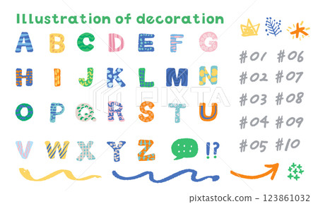 彩色字母插畫 彩色字母插畫 123861032