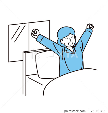 一位女士醒來的插圖 123861316