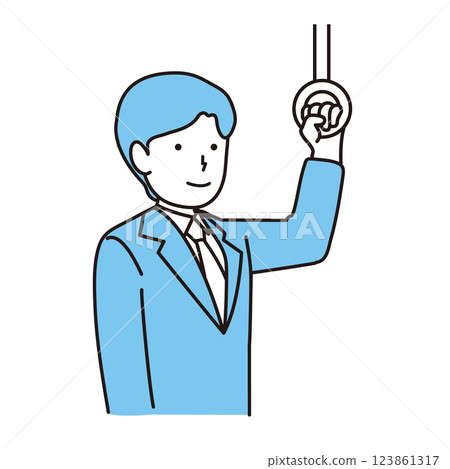Illustration of a man commuting to work 123861317