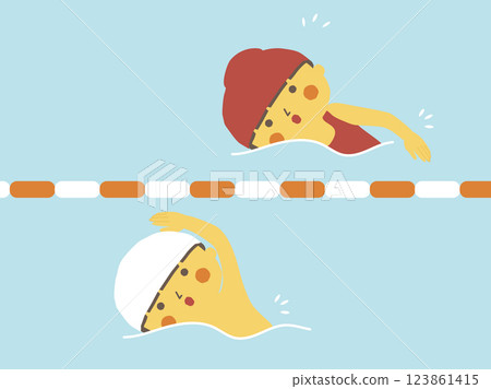 游泳池開放時,小學生進行自由式 游泳池開放時,小學生進行自由式 123861415