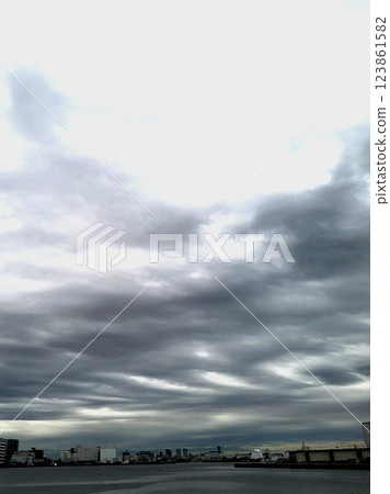 Clouds over the harbor 123861582