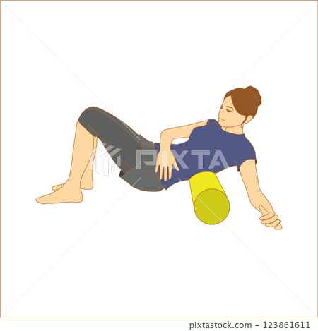 Woman using a stretch pole Stretch Pole 123861611