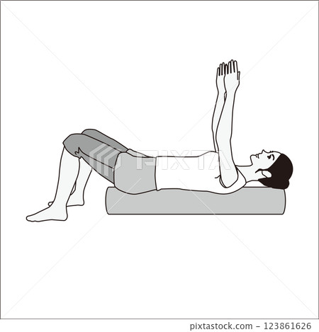 Woman using a stretch pole Stretch Pole 123861626