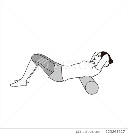 Woman using a stretch pole Stretch Pole 123861627