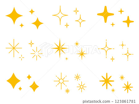 Sparkling mark set 2 Light icon Yellow Sparkling mark set 2 Light icon Yellow 123861781