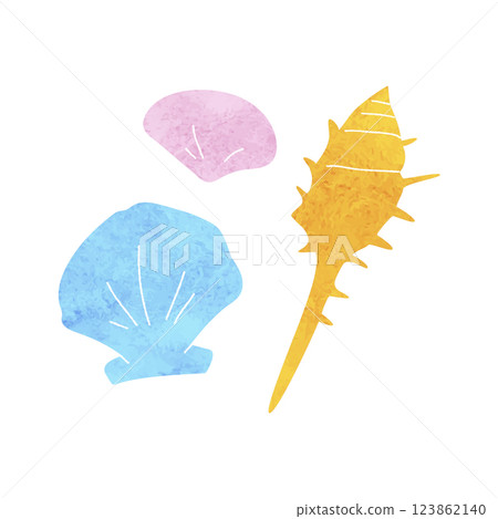Watercolor shell illustration Watercolor shell illustration 123862140