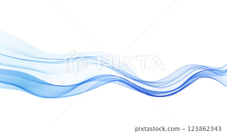Soft Blue Smoke Gradient Transparent Wave Background. Colorful Flowing Wavy Lines isolated on white background. 123862343